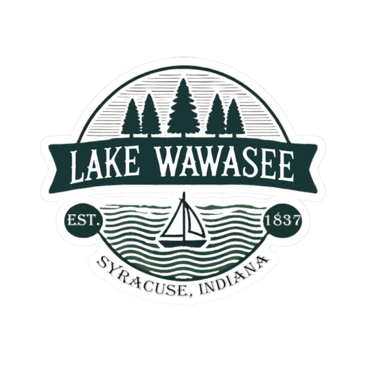 Vintage Lake Wawasee Kiss-Cut Sticker