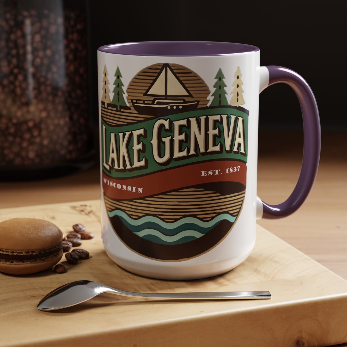 Retro Lake Geneva Accent Coffee Mug
