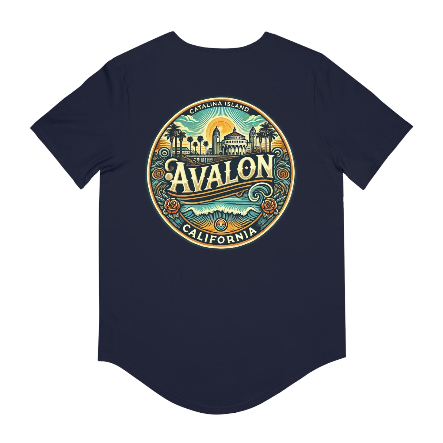 Elegant Avalon Men's Jersey Curved Hem Tee