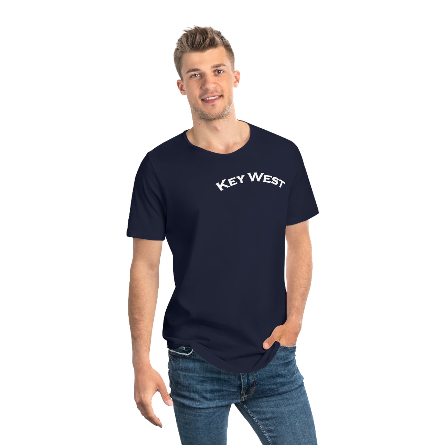 Vibrant Key West Men's Jersey Curved Hem Tee