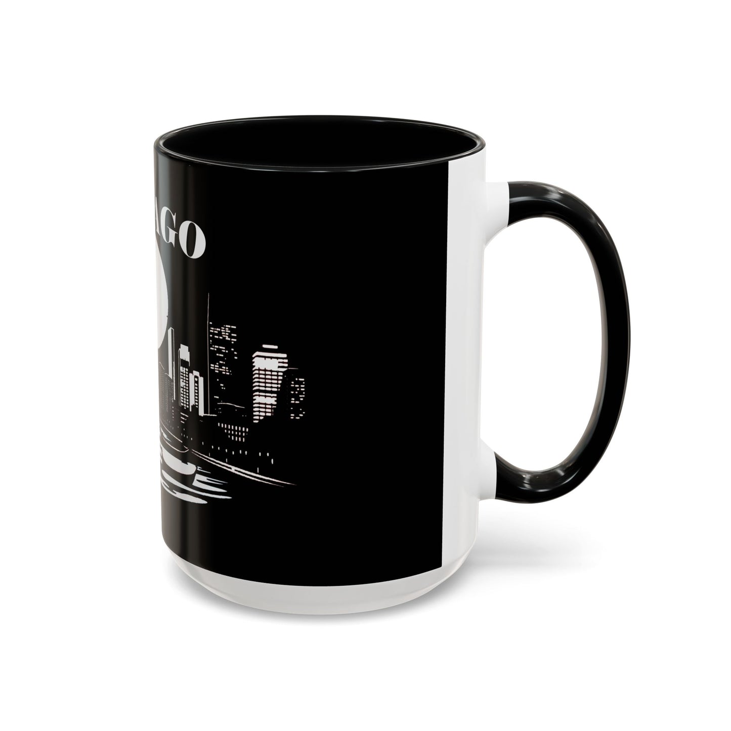 Mystery Noir Chicago Skyline Sunset Accent Coffee Mug
