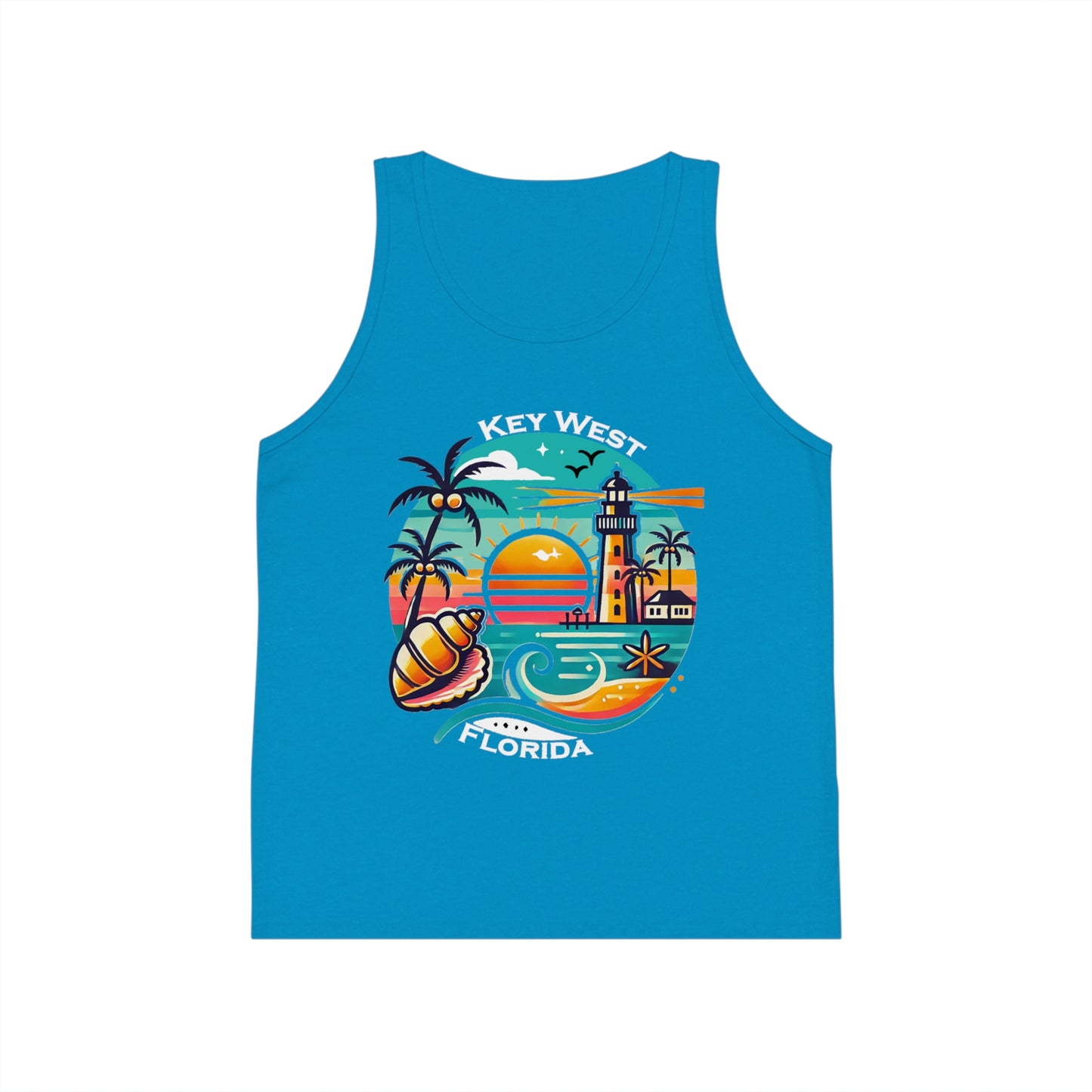 Vibrant Key West Unisex Kids Jersey Tank Top
