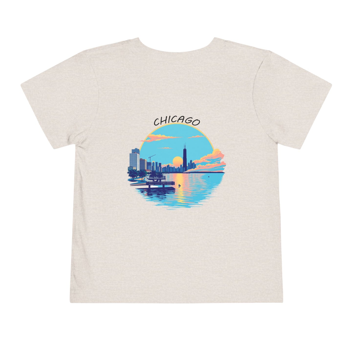 Retro Chicago Sunset Unisex Toddler Short Sleeve Tee