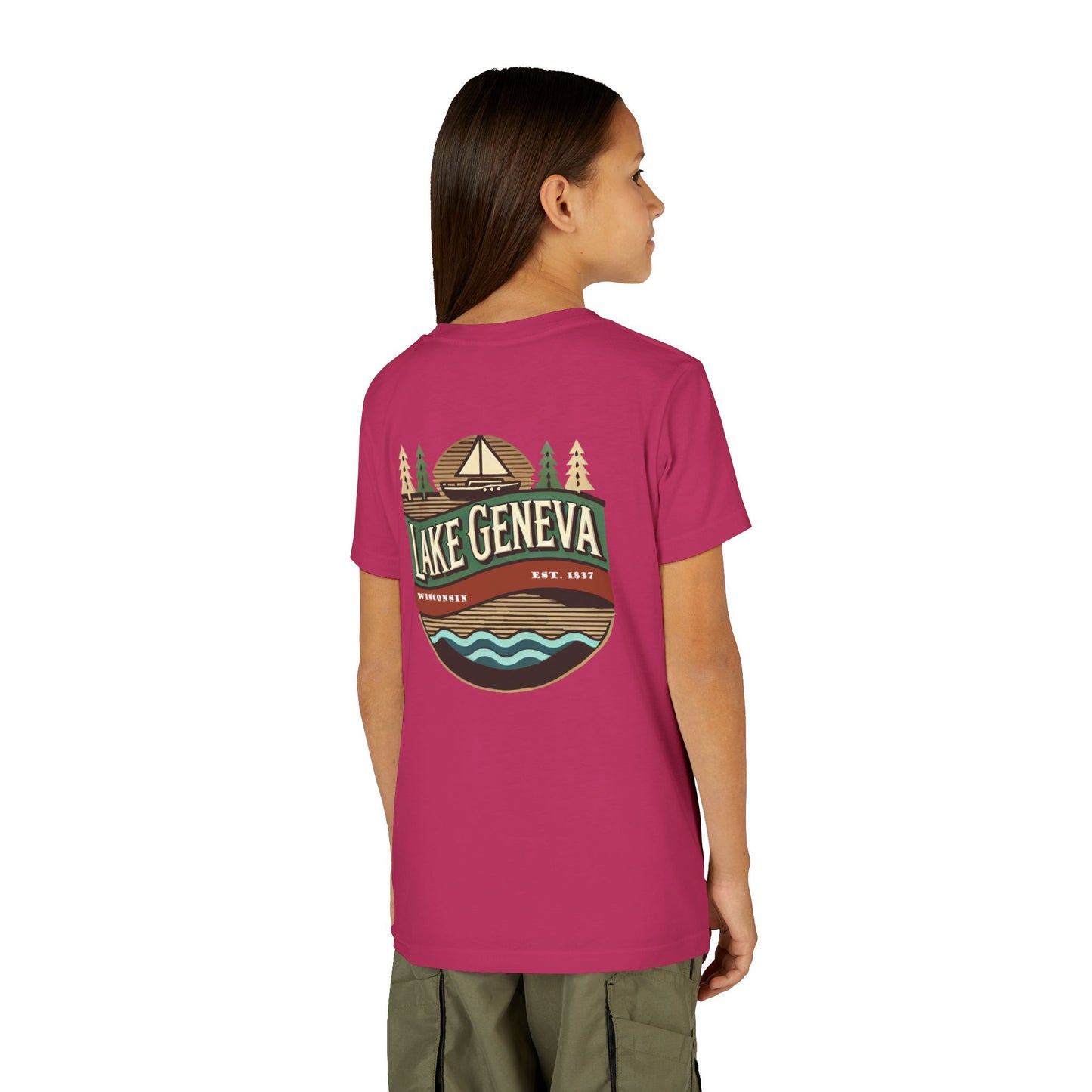 Retro Lake Geneva Unisex Youth Short Sleeve Tee