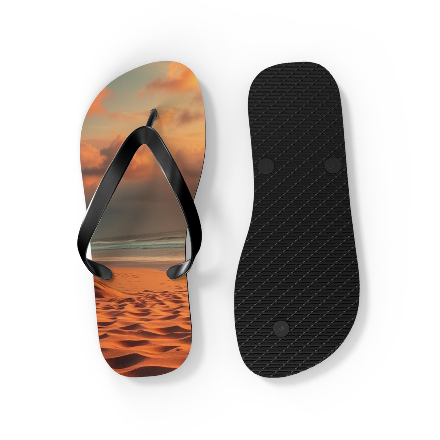 Sandy Beach Sunset Flip Flops