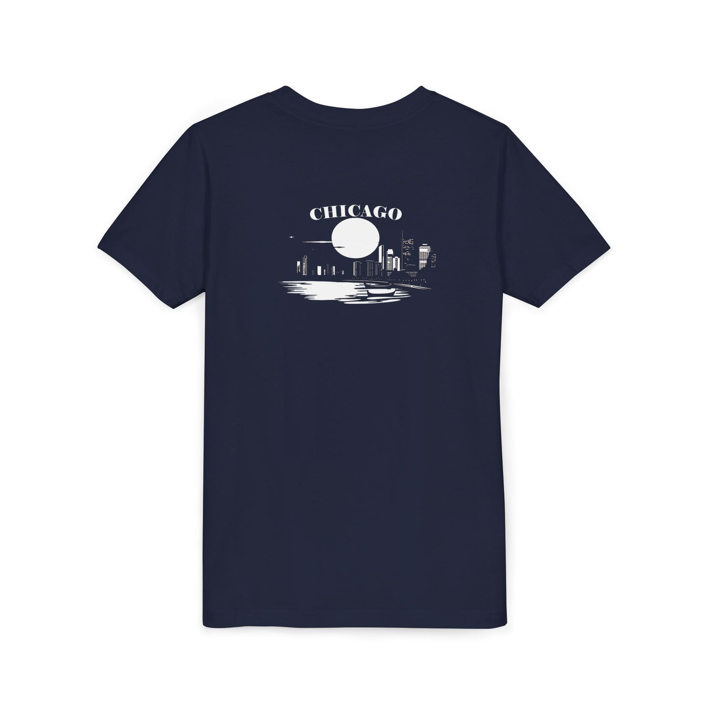 Mystery Noir Chicago Skyline Sunset Unisex Youth Short Sleeve Tee