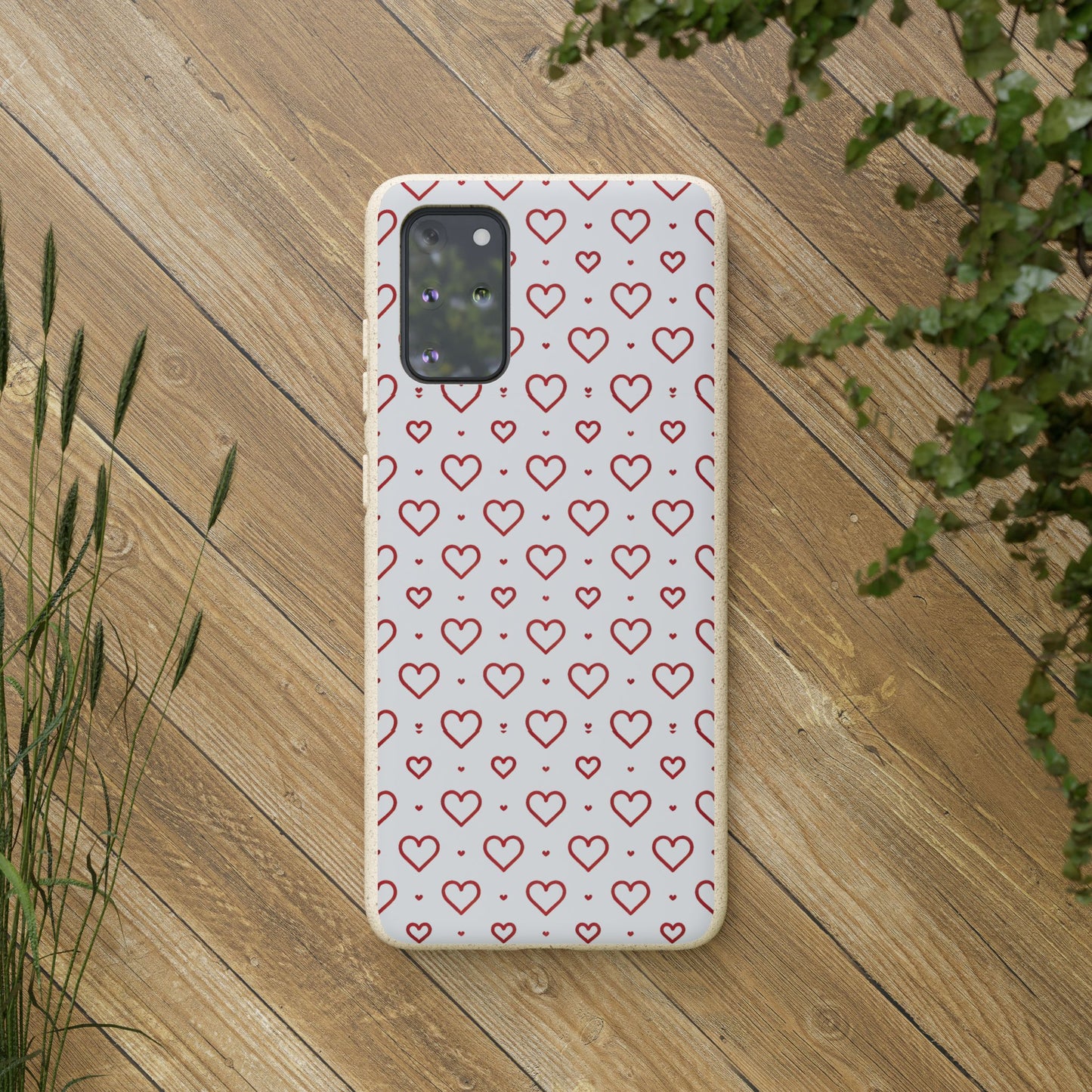 Red Hearts Print MagSafe Biodegradable Phone Case