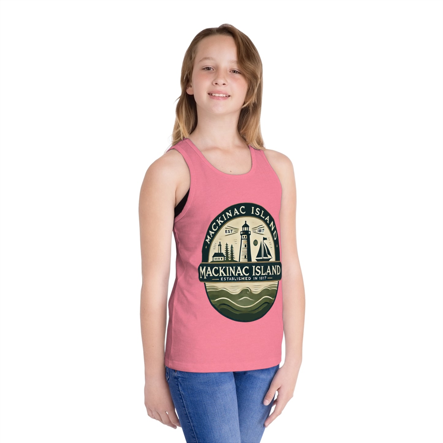 Vintage Mackinac Island Unisex Kids Jersey Tank Top
