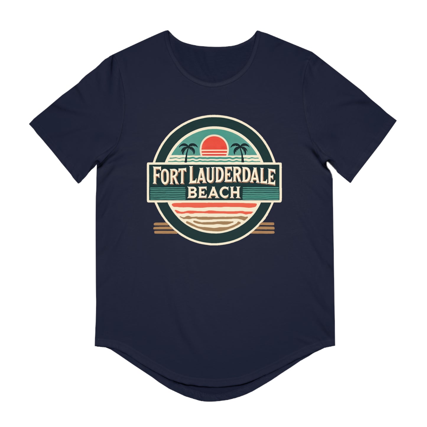 Vintage Fort Lauderdale Men's Jersey Curved Hem Tee