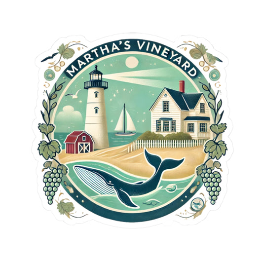Vintage Martha's Vineyard Kiss-Cut Sticker