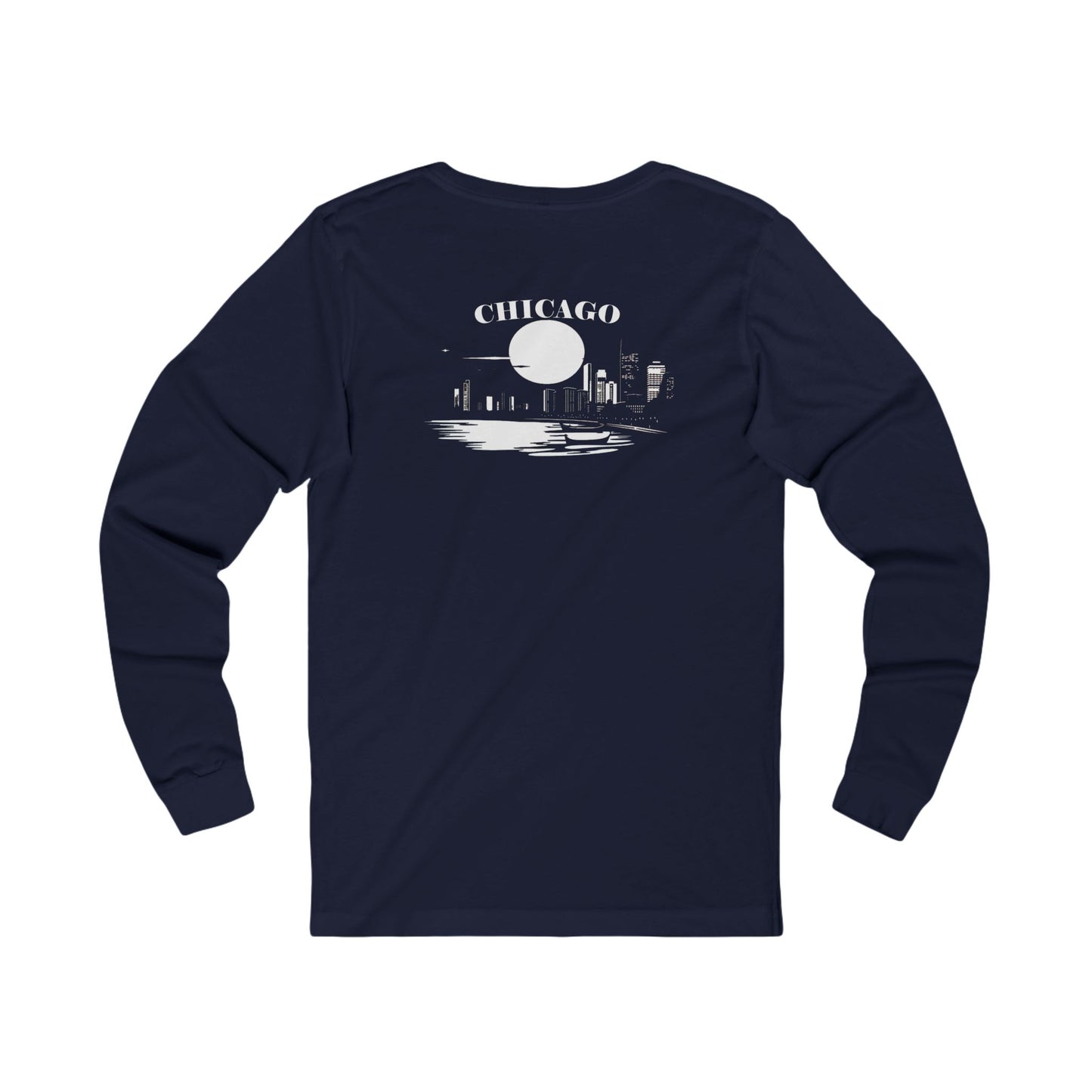 Mystery Noir Chicago Skyline Sunset Unisex Jersey Long Sleeve Tee