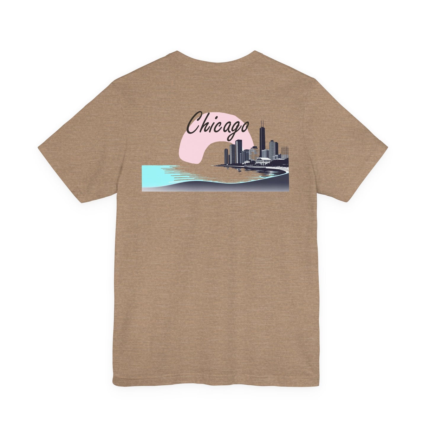 Elegant Chicago Skyline Unisex Jersey Short Sleeve Tee
