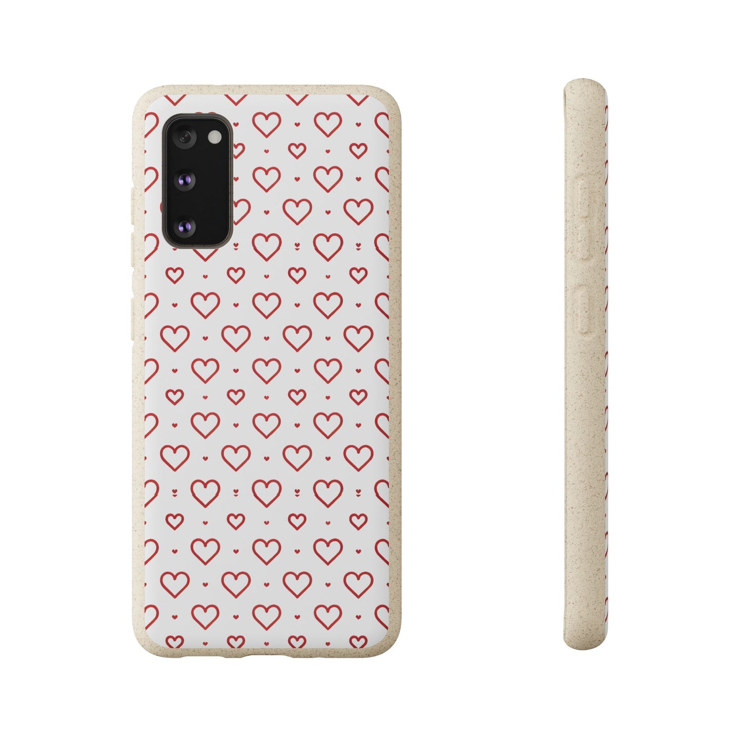 Red Hearts Print MagSafe Biodegradable Phone Case