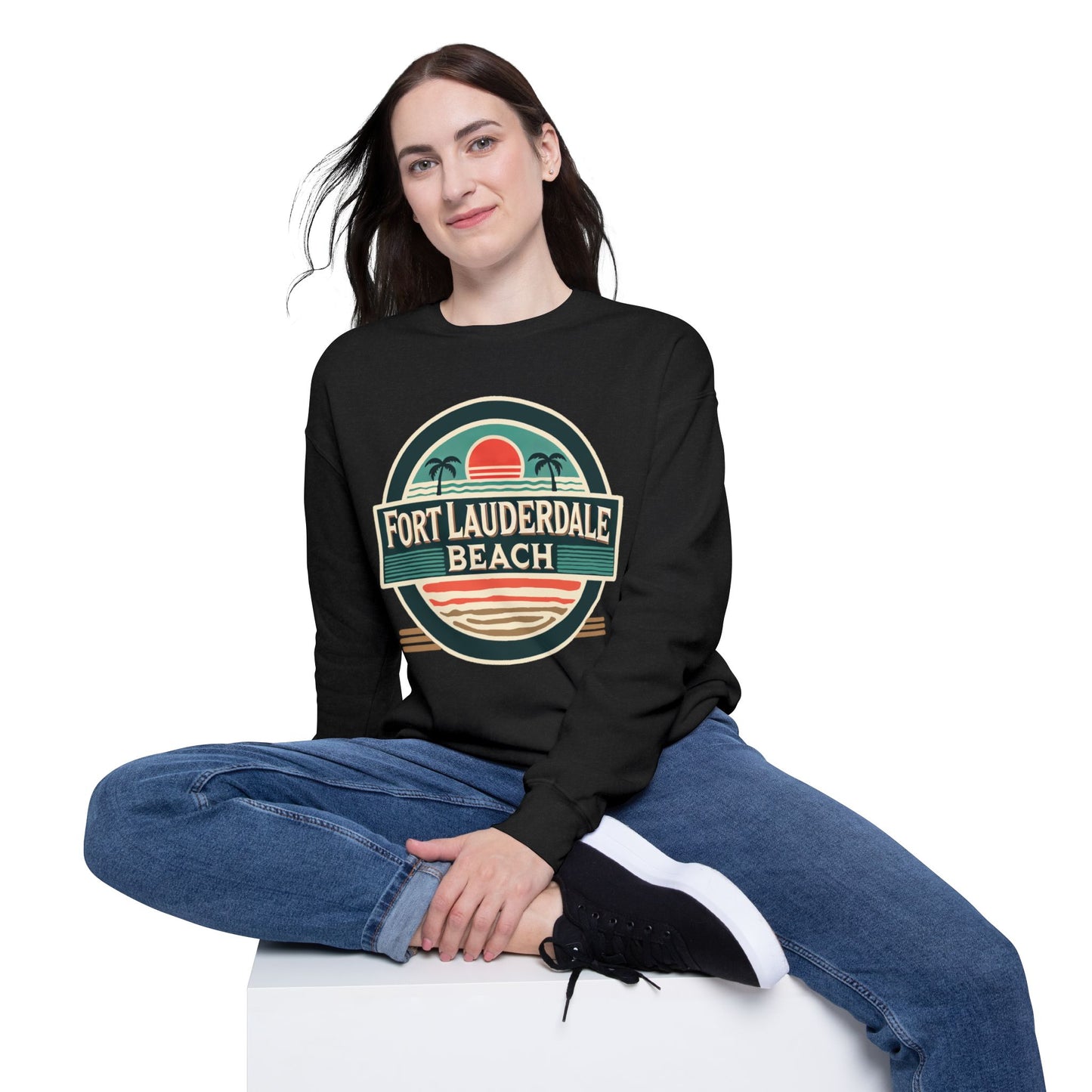 Vintage Fort Lauderdale Unisex Drop Shoulder Sweatshirt