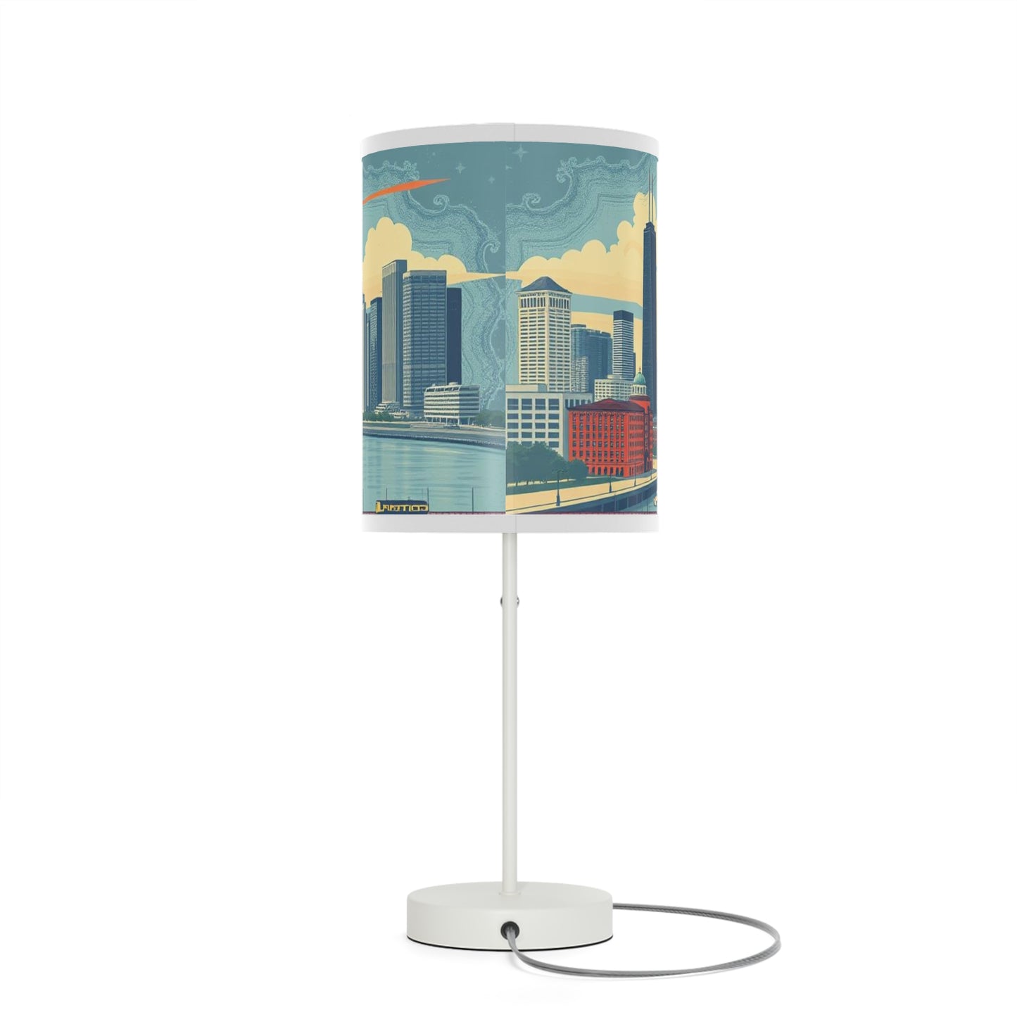 Retro Chicago Skyline Lamp on a Stand