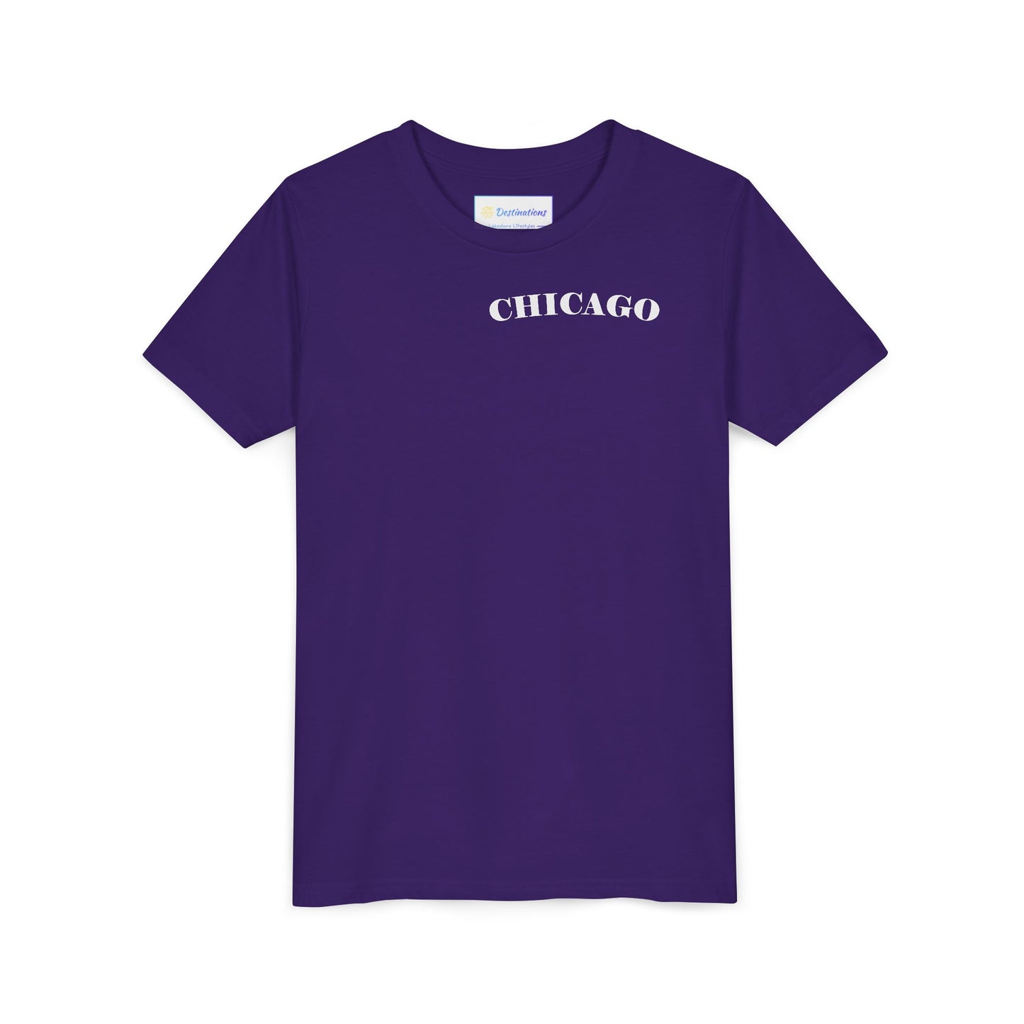 Mystery Noir Chicago Skyline Sunset Unisex Youth Short Sleeve Tee