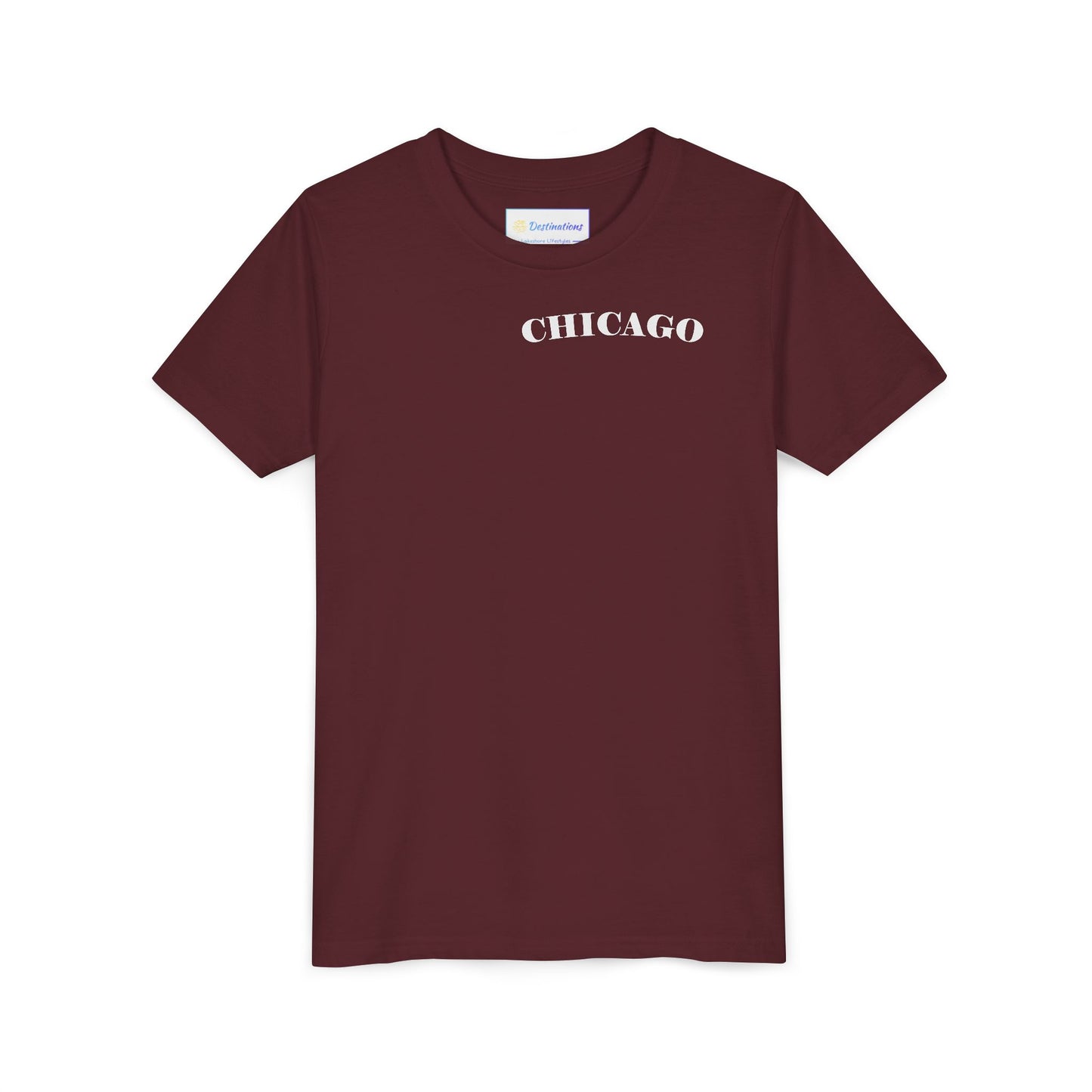 Mystery Noir Chicago Skyline Sunset Unisex Youth Short Sleeve Tee