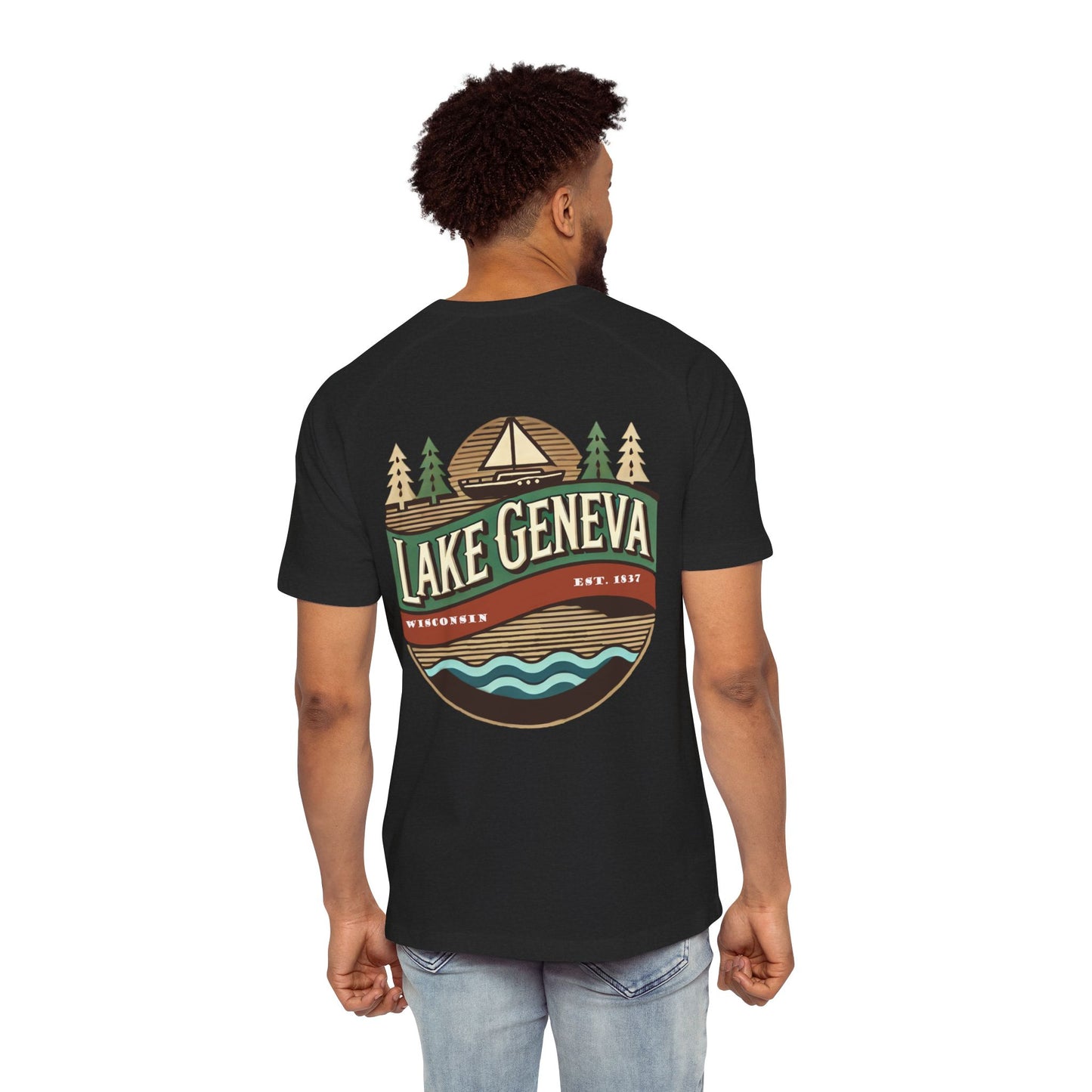 Retro Lake Geneva Men's Raglan T-Shirt