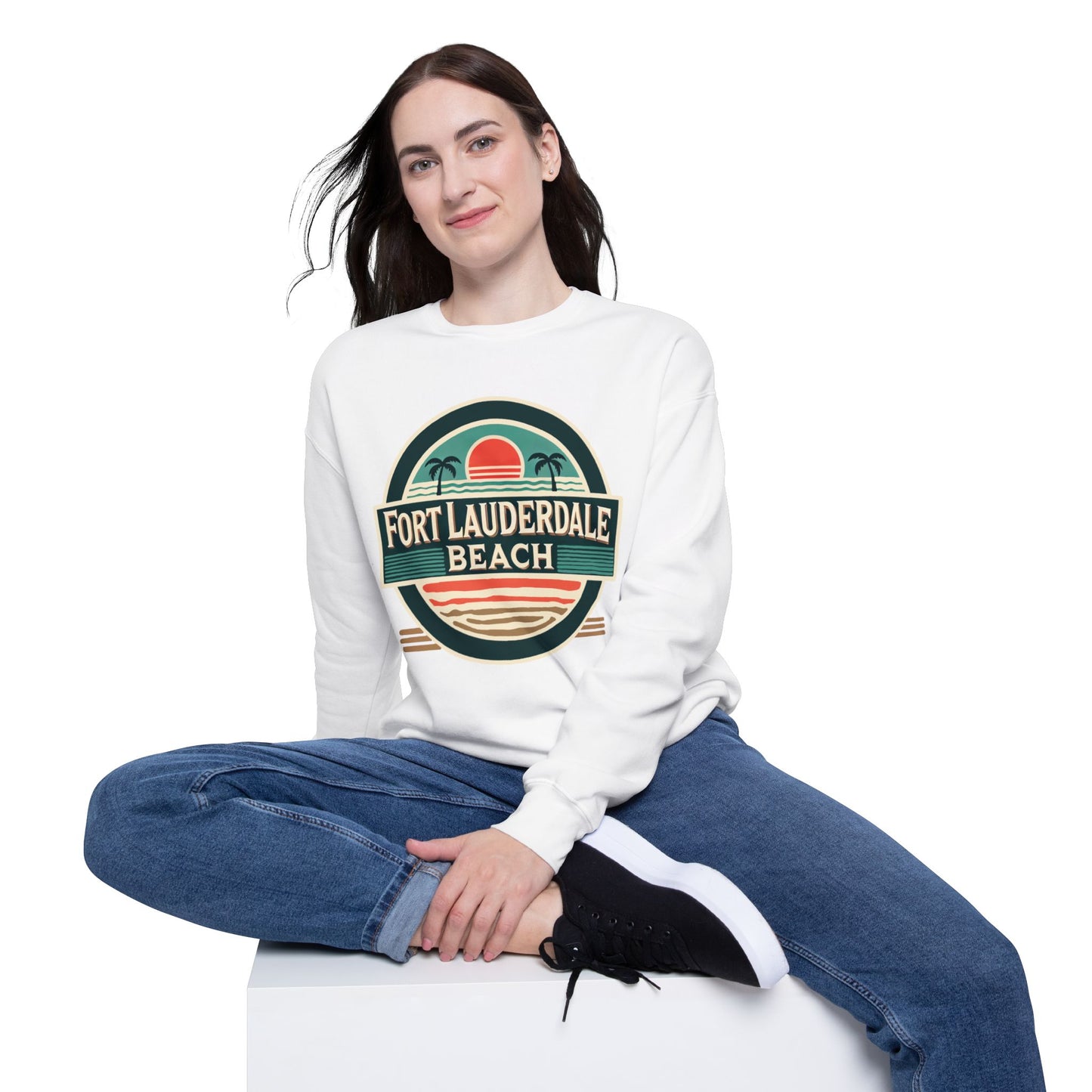 Vintage Fort Lauderdale Unisex Drop Shoulder Sweatshirt