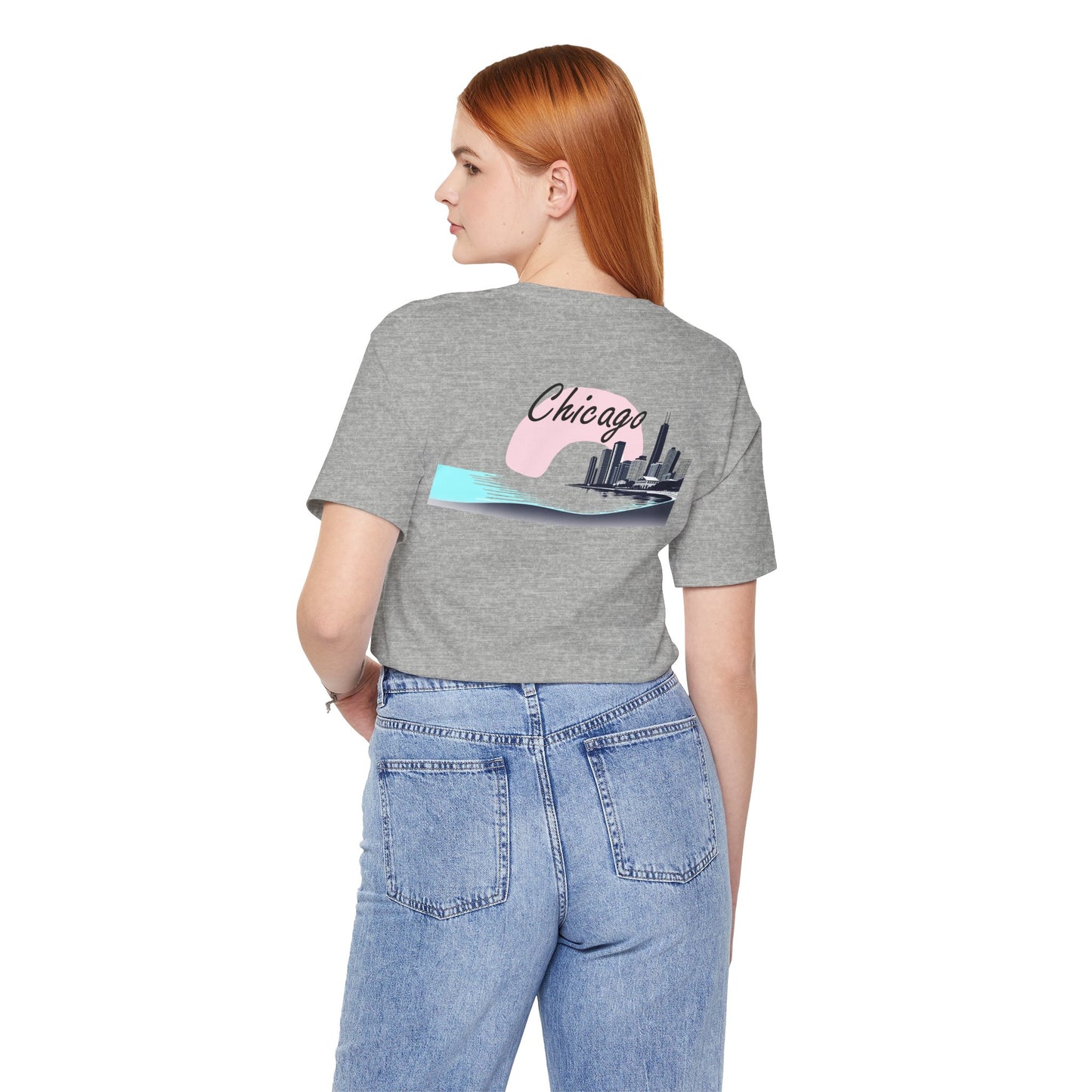 Elegant Chicago Skyline Unisex Jersey Short Sleeve Tee