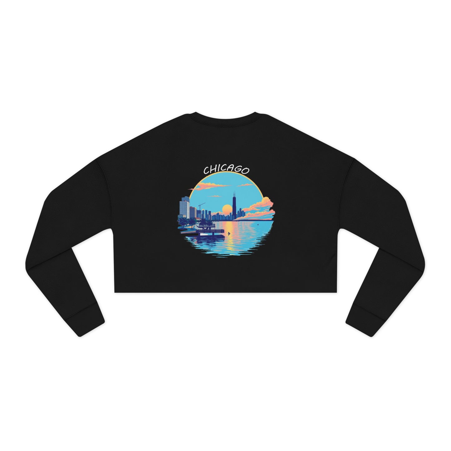 Retro Chicago Sunset Women's Cropped Sweatshirt