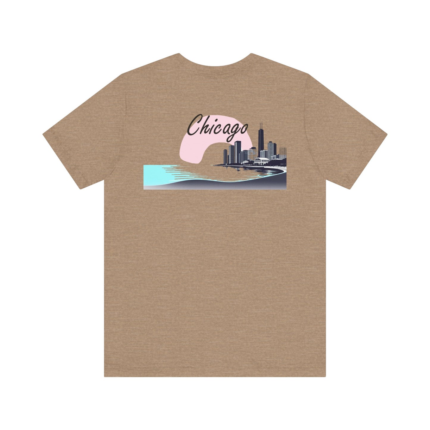 Elegant Chicago Skyline Unisex Jersey Short Sleeve Tee