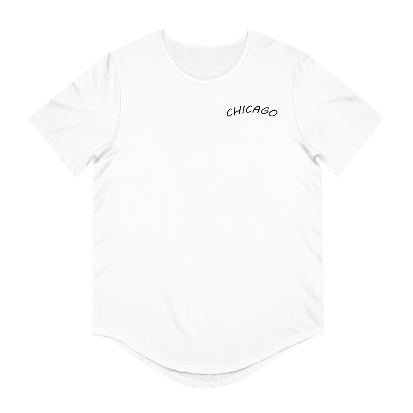 Retro Chicago Sunset Men's Jersey Curved Hem Tee