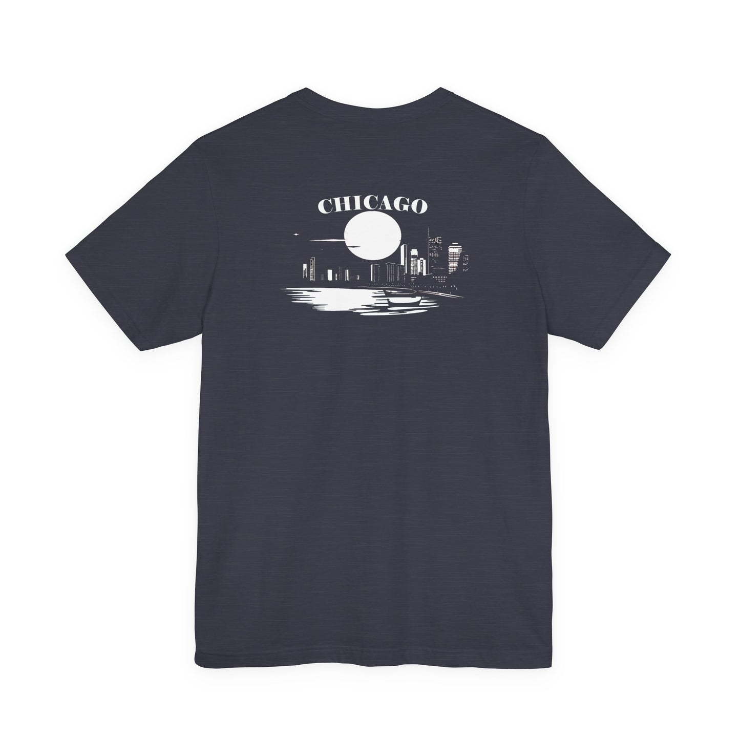 Mystery Noir Chicago Skyline Sunset Unisex Jersey Short Sleeve Tee
