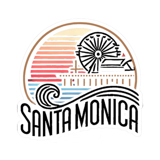 Vibrant Santa Monica Kiss-Cut Sticker
