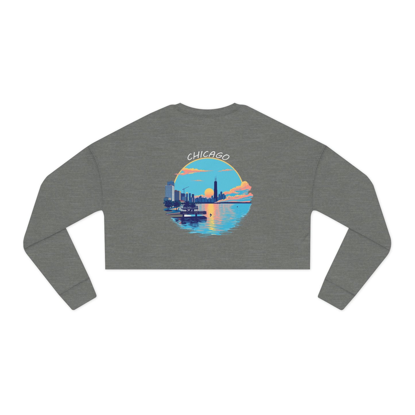 Retro Chicago Sunset Women's Cropped Sweatshirt