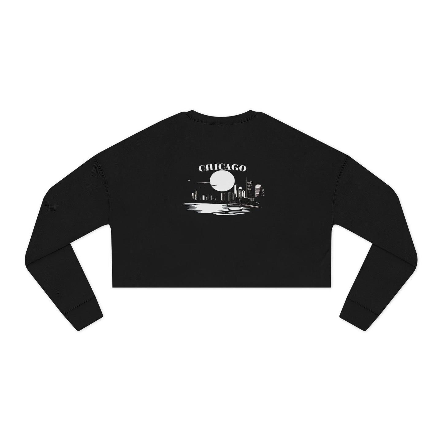 Mystery Noir Chicago Skyline Sunset Women's Cropped Sweatshirt