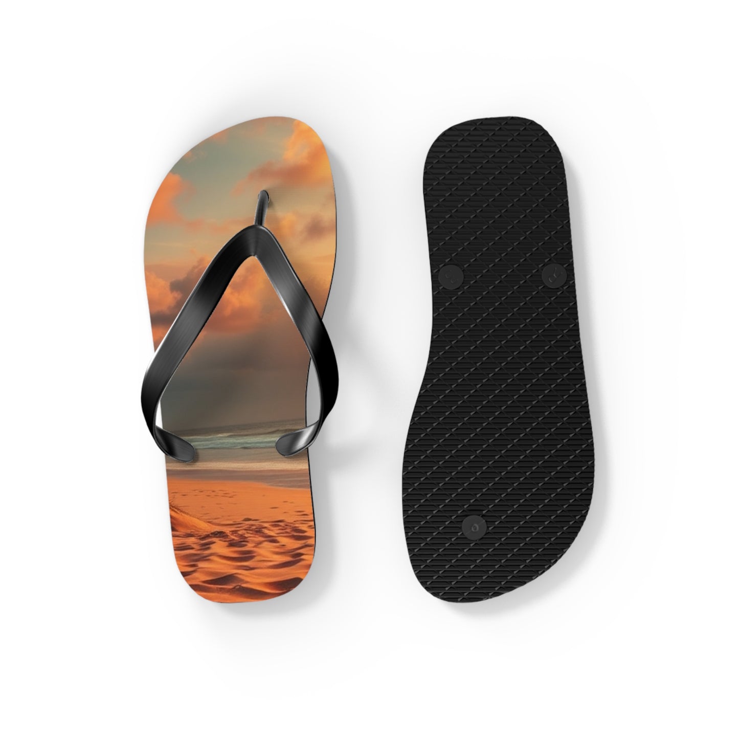 Sandy Beach Sunset Flip Flops