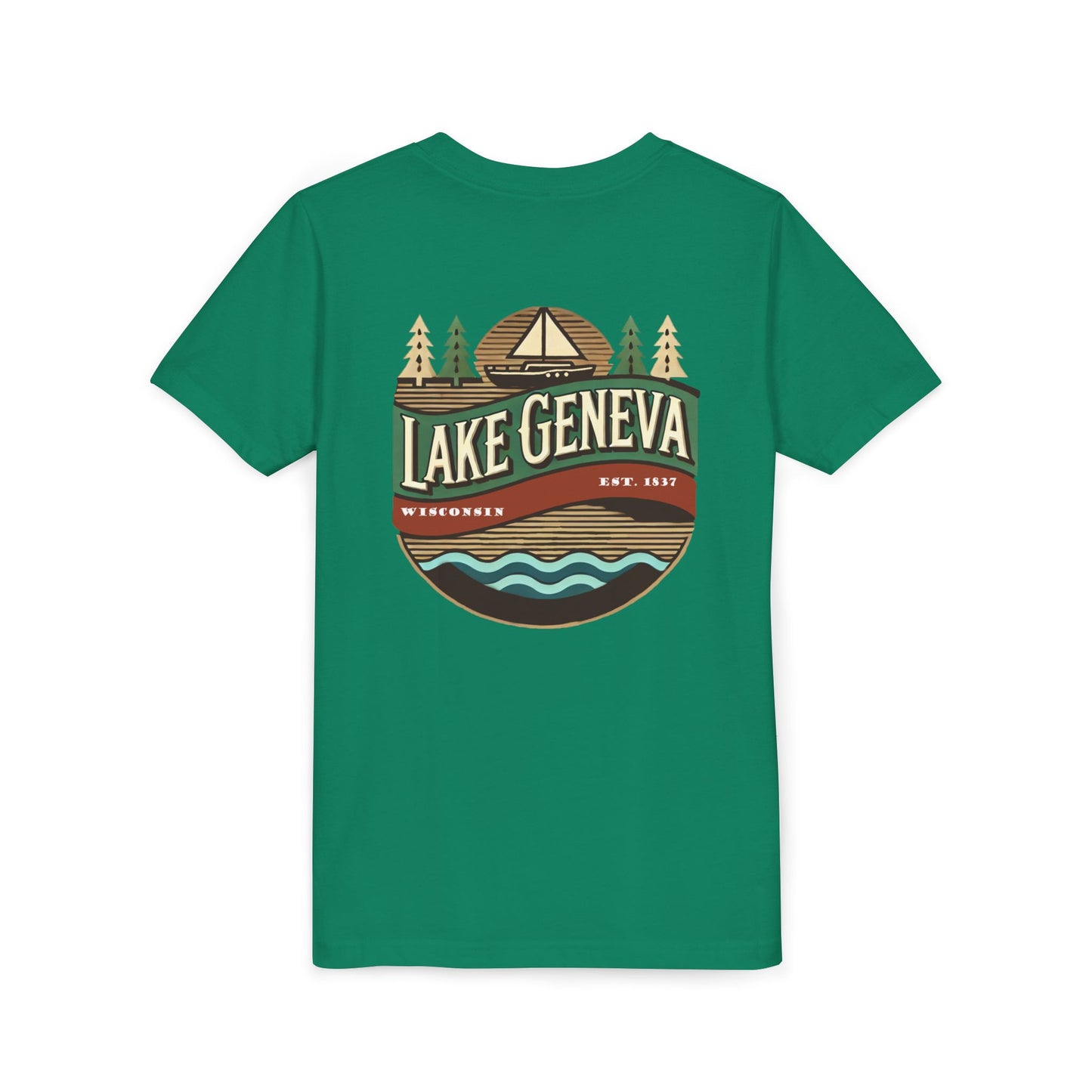 Retro Lake Geneva Unisex Youth Short Sleeve Tee