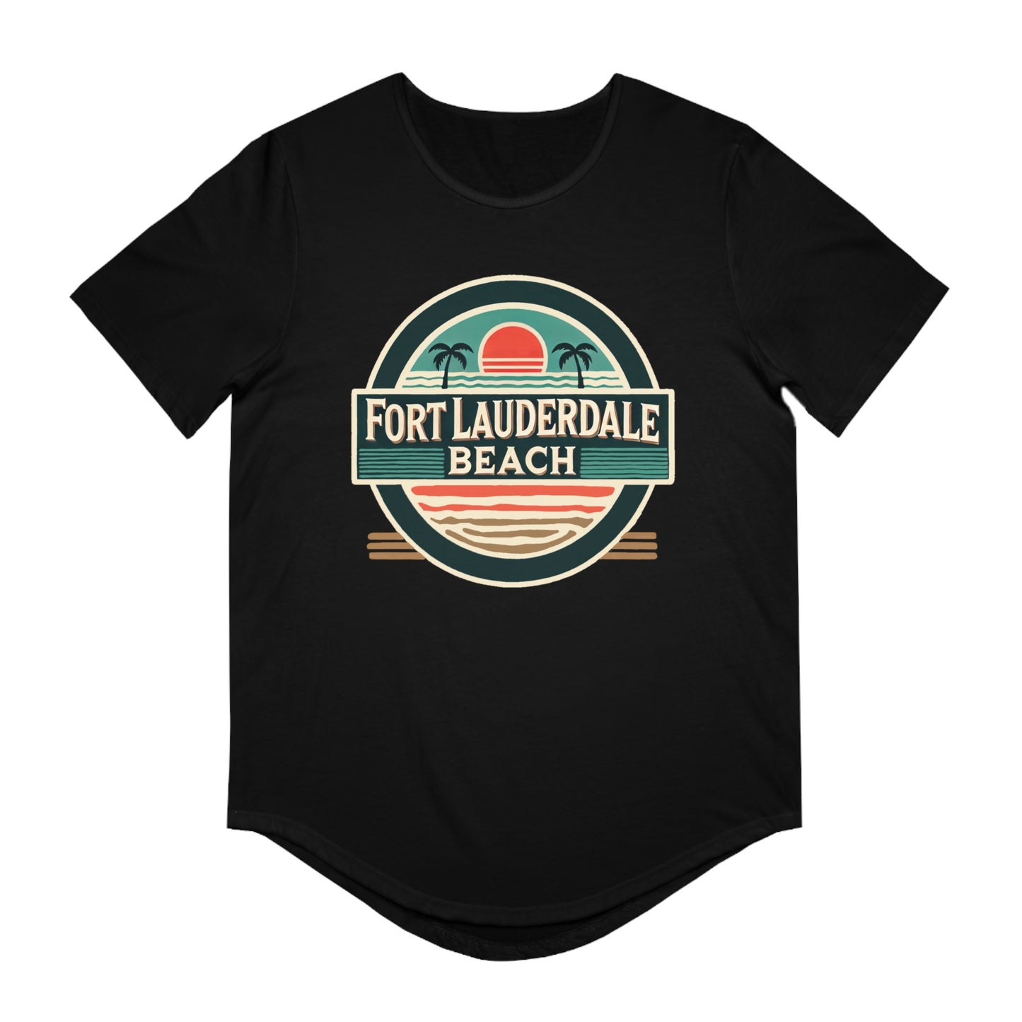 Vintage Fort Lauderdale Men's Jersey Curved Hem Tee