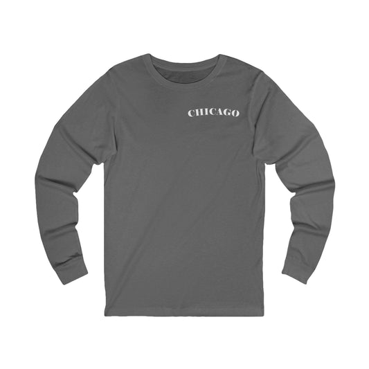 Mystery Noir Chicago Skyline Sunset Unisex Jersey Long Sleeve Tee
