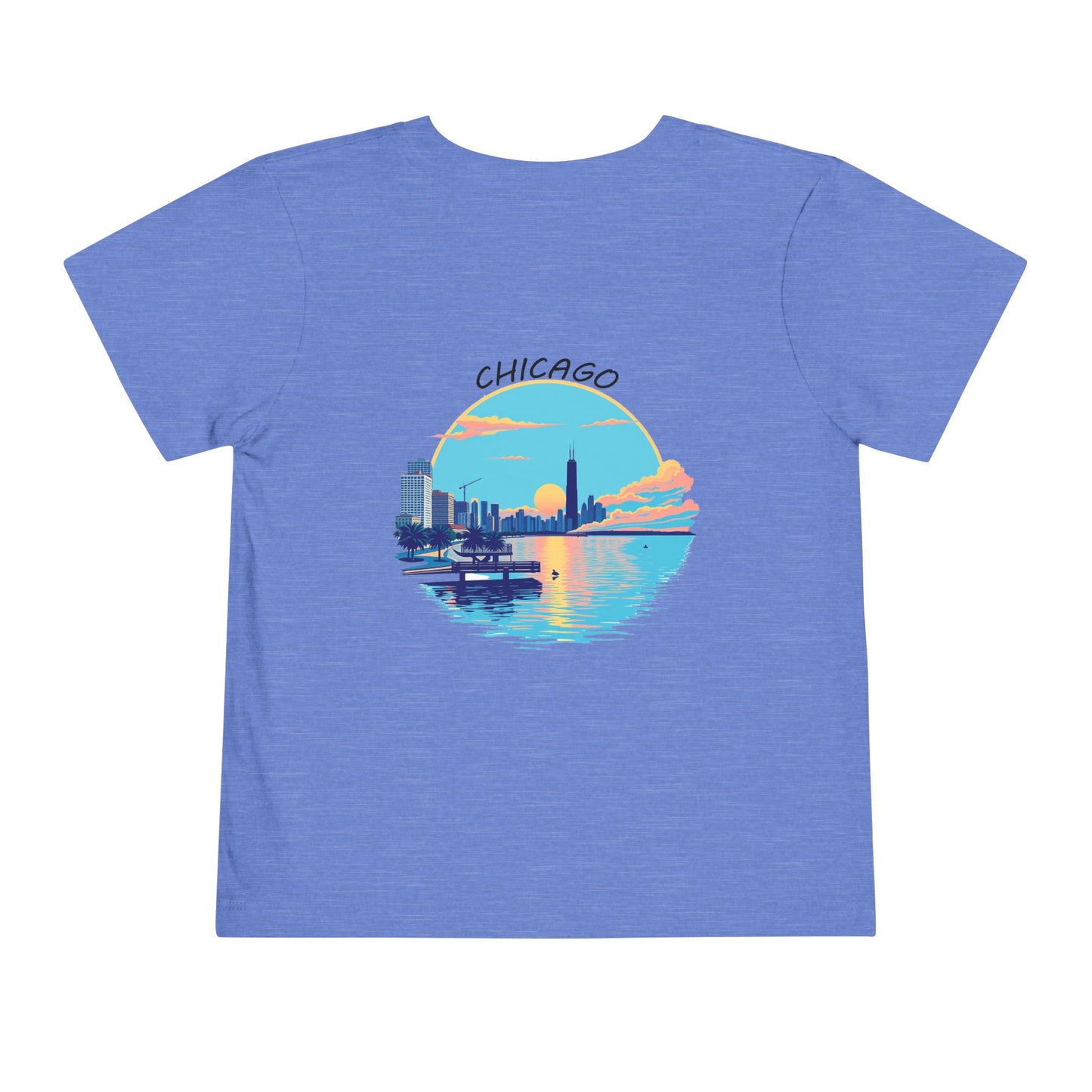 Retro Chicago Sunset Unisex Toddler Short Sleeve Tee