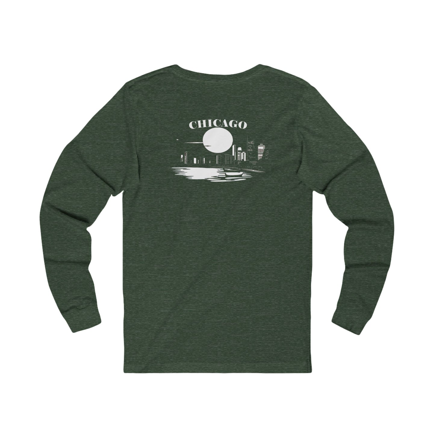 Mystery Noir Chicago Skyline Sunset Unisex Jersey Long Sleeve Tee