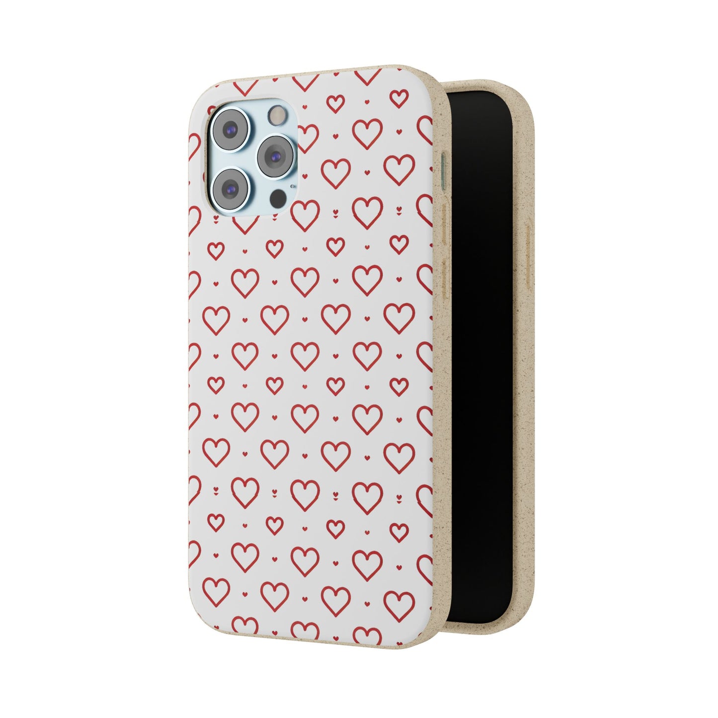 Red Hearts Print MagSafe Biodegradable Phone Case