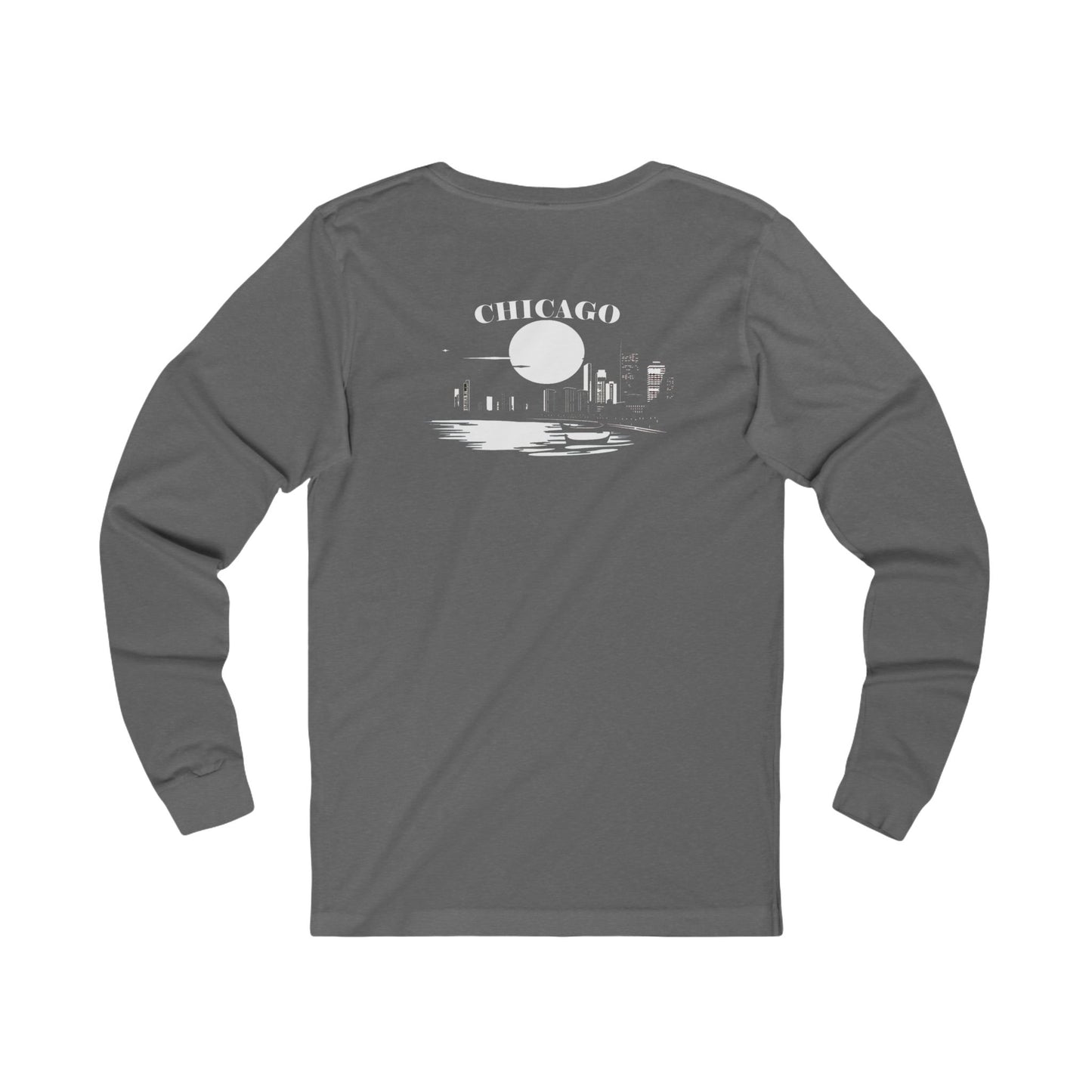 Mystery Noir Chicago Skyline Sunset Unisex Jersey Long Sleeve Tee