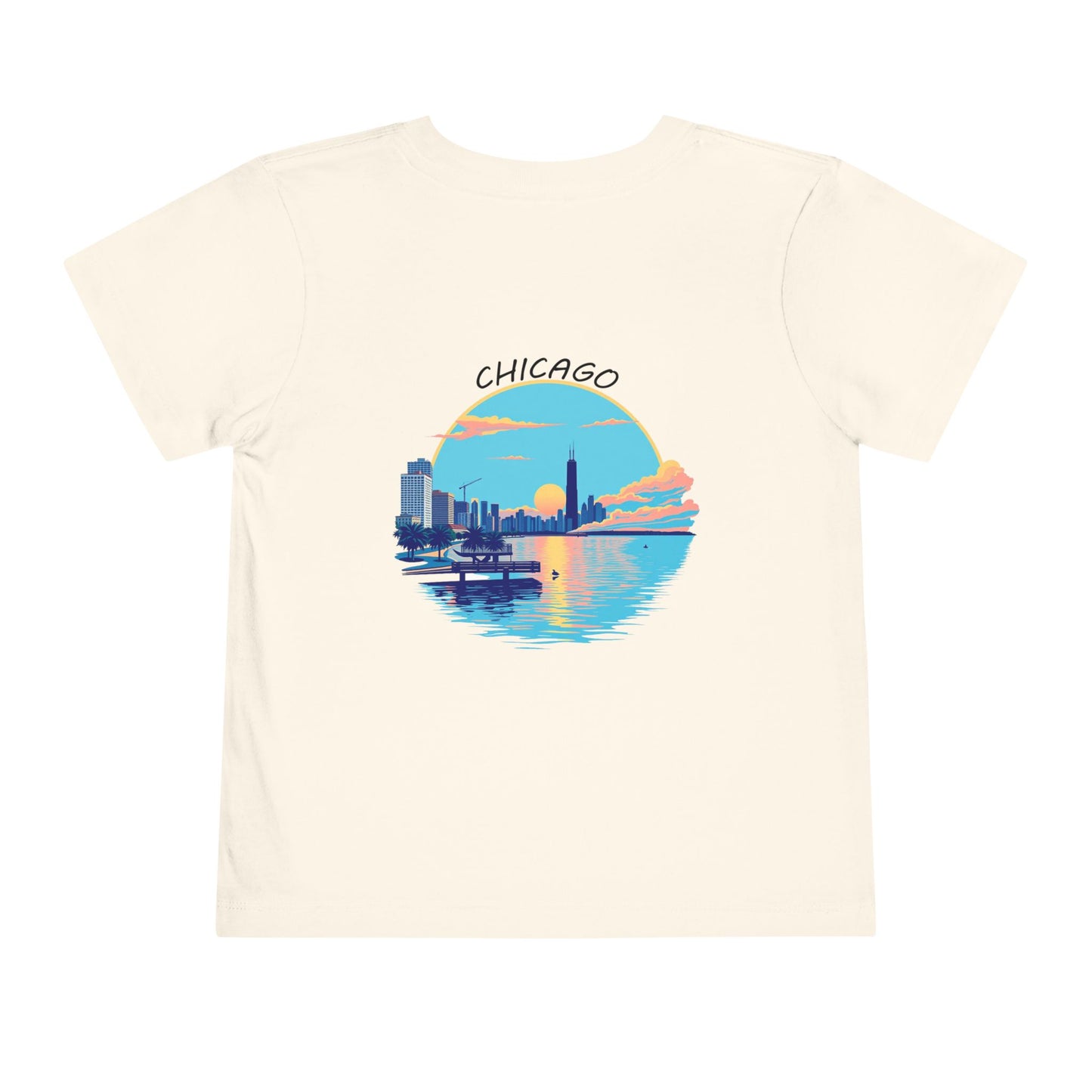 Retro Chicago Sunset Unisex Toddler Short Sleeve Tee