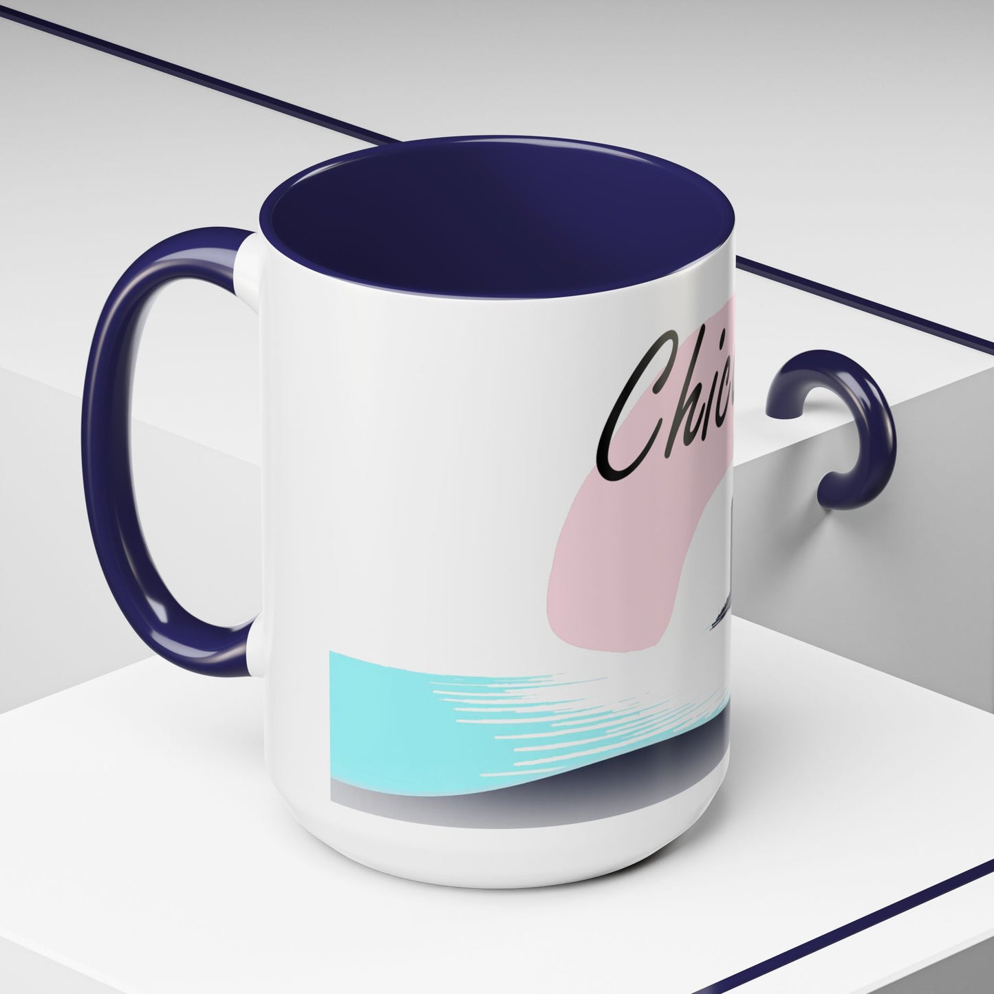 Elegant Chicago Skyline Accent Coffee Mug