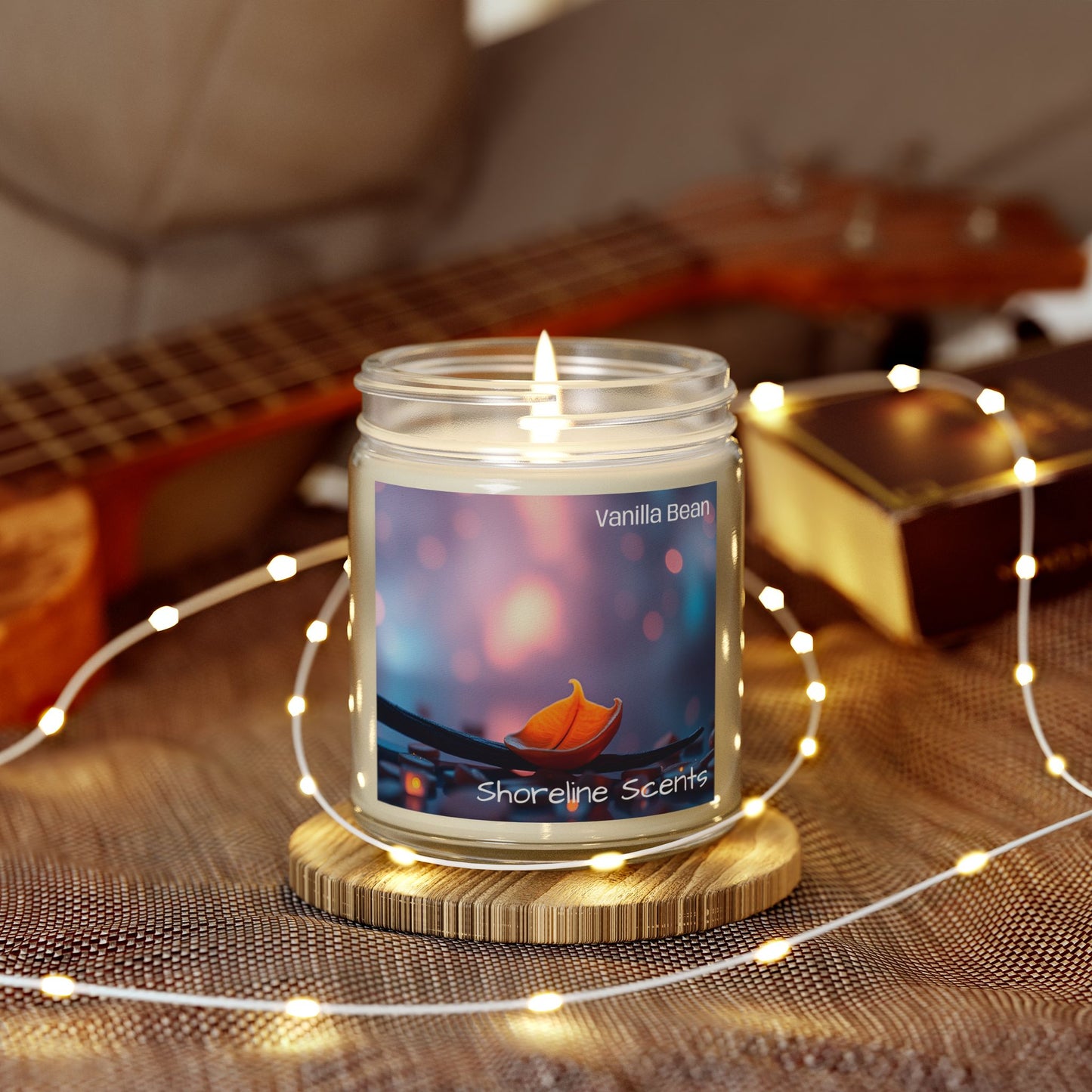 Vanilla Bean Scented Coconut Apricot Wax Candle