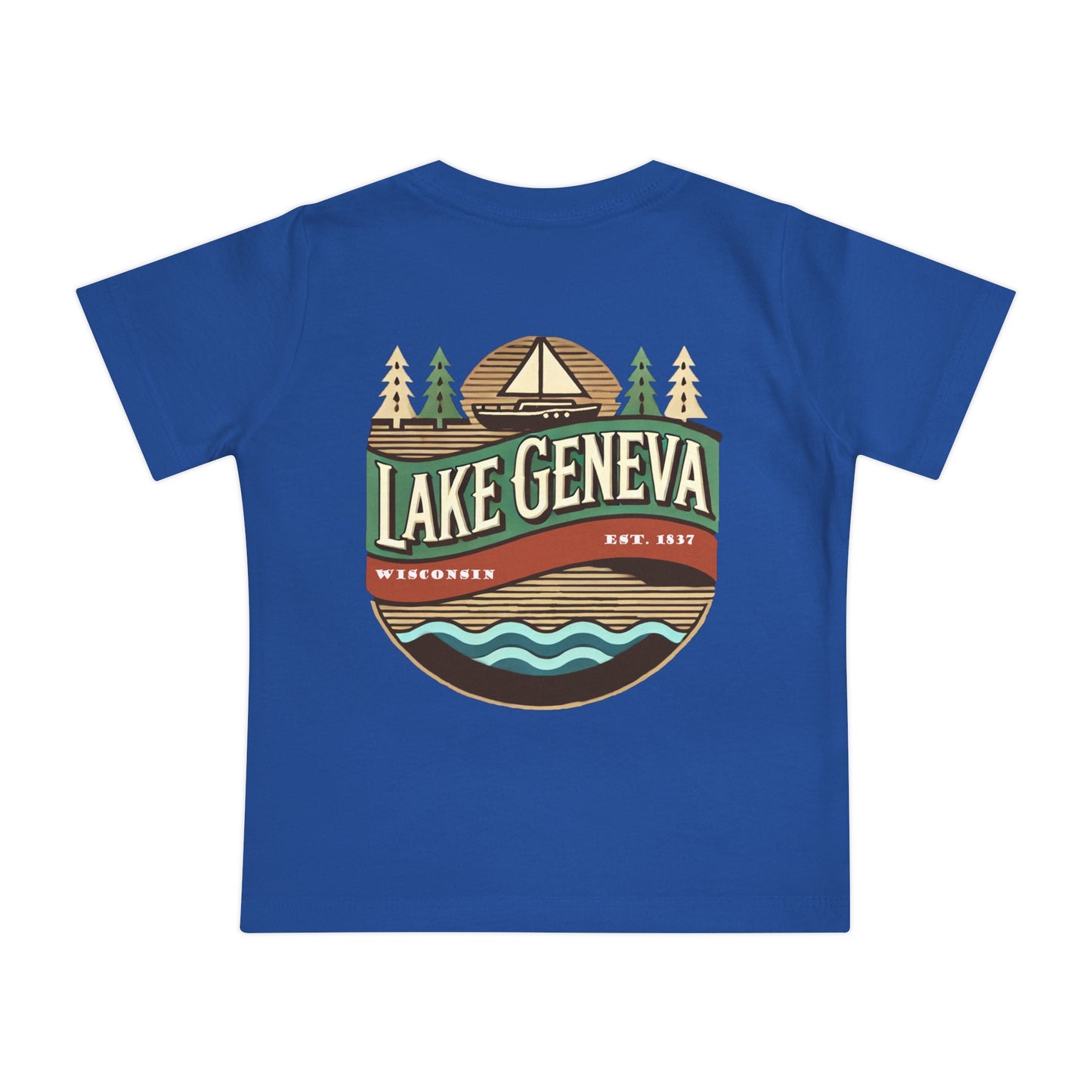 Retro Lake Geneva Unisex Baby Short Sleeve T-Shirt