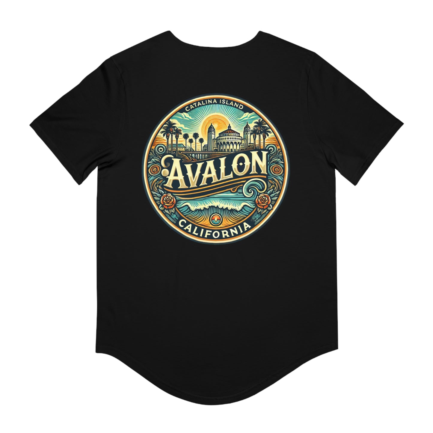 Elegant Avalon Men's Jersey Curved Hem Tee