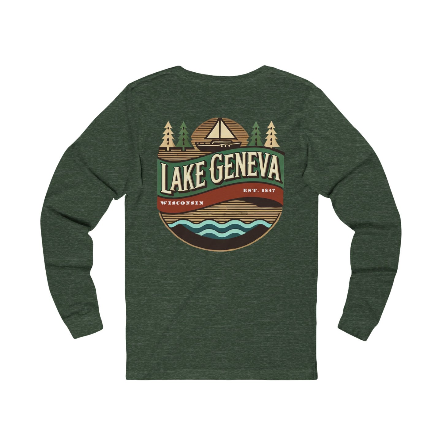 Retro Lake Geneva Unisex Jersey Long Sleeve Tee