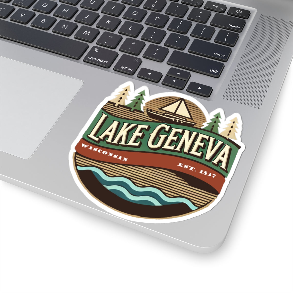 Retro Lake Geneva Kiss-Cut Sticker