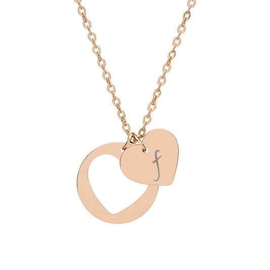Sweetheart Initial 'f' — Engraved Heart Cutout Necklace