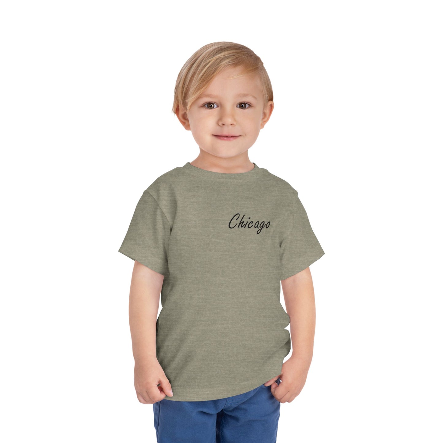Elegant Chicago Skyline Unisex Toddler Short Sleeve Tee