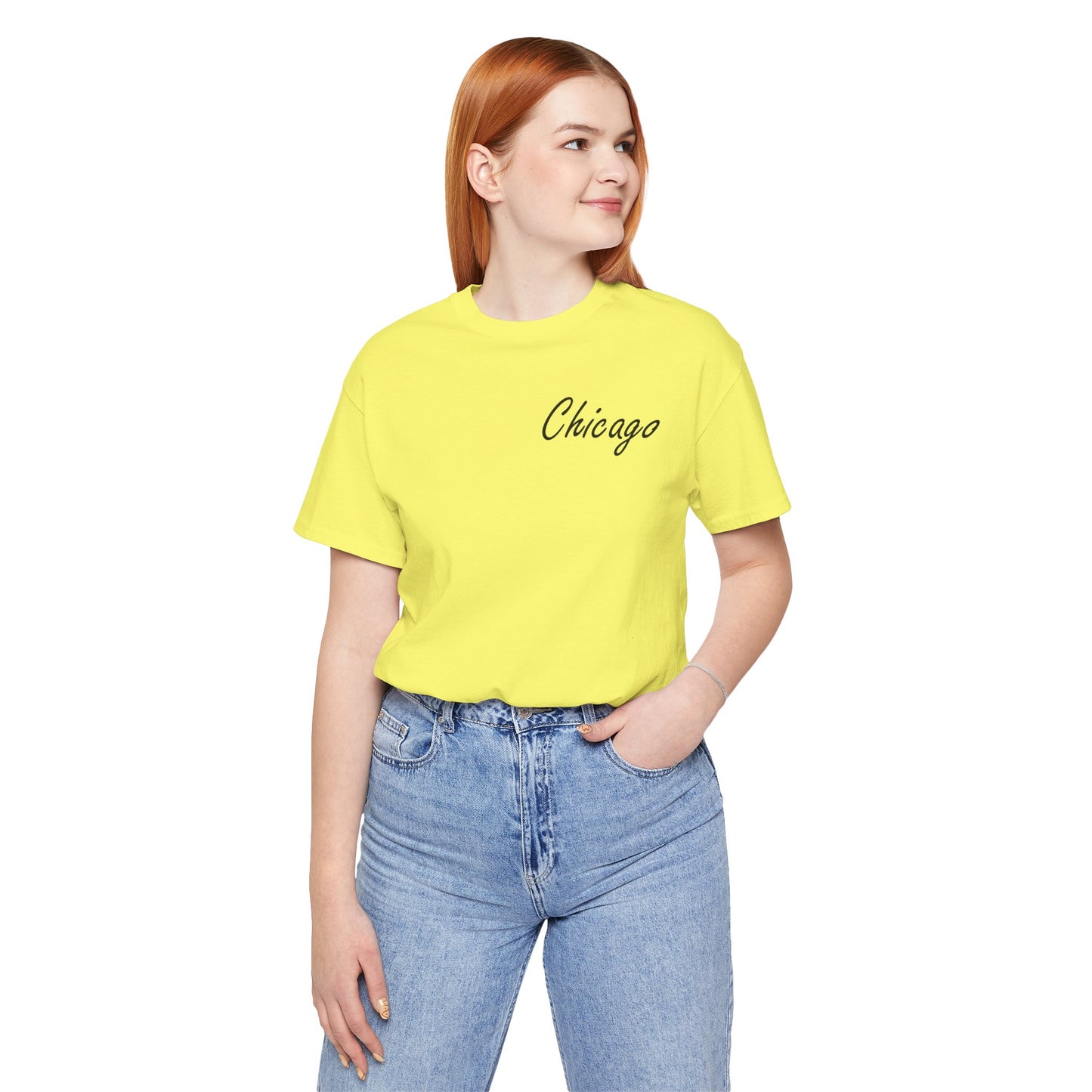 Elegant Chicago Skyline Unisex Jersey Short Sleeve Tee