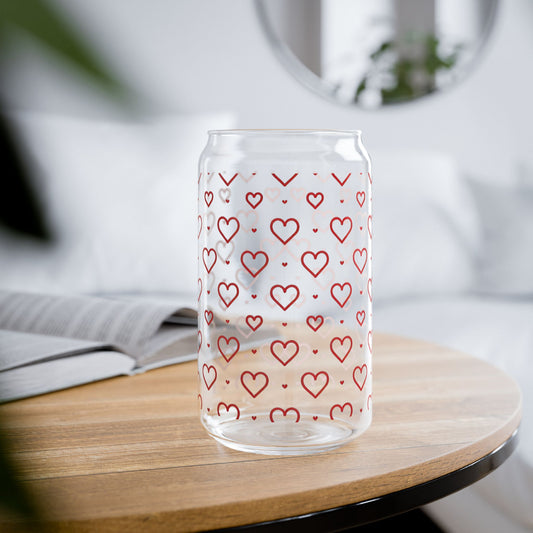 Red Hearts Sipper Glass